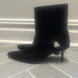Chanel Black Suede Boots